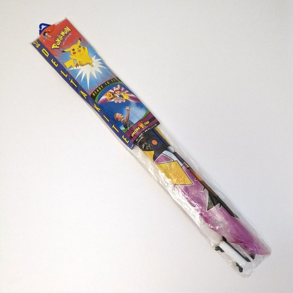 Vintage 1999 1990s 52" Pokemon Pikachu Kite Toy Spectra Star Nintendo Rare